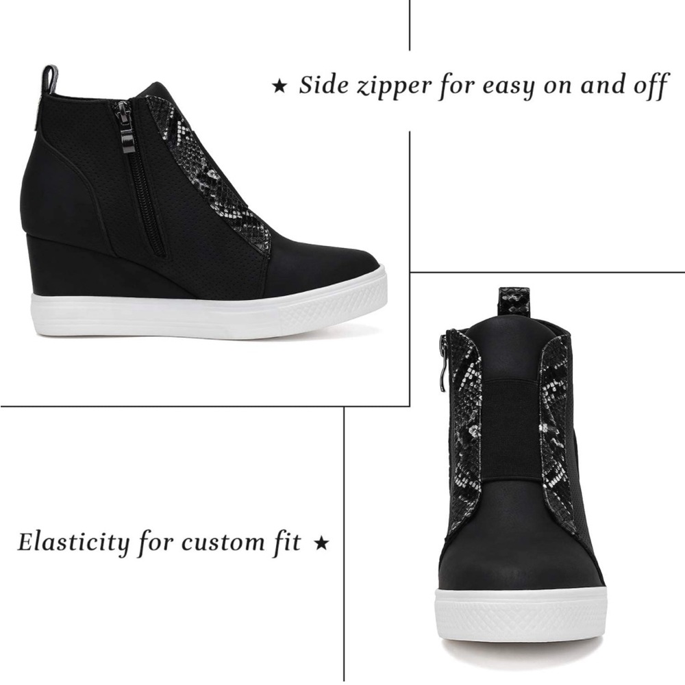 Katliu Animal Print Platform Wedge Sneakers - Picture 3 of 10